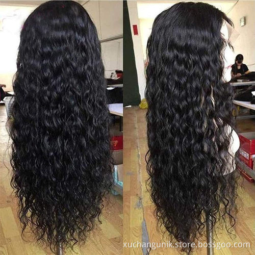 Wholesale Vendors 13x4 Indian Virgin Human Hair Wig Pre Plucked Natural with Baby Hair Wigs Human Hair Lace Front Water Wave